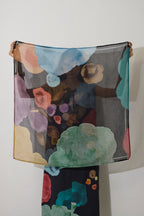 Poppies Chanderi Scarf - Night