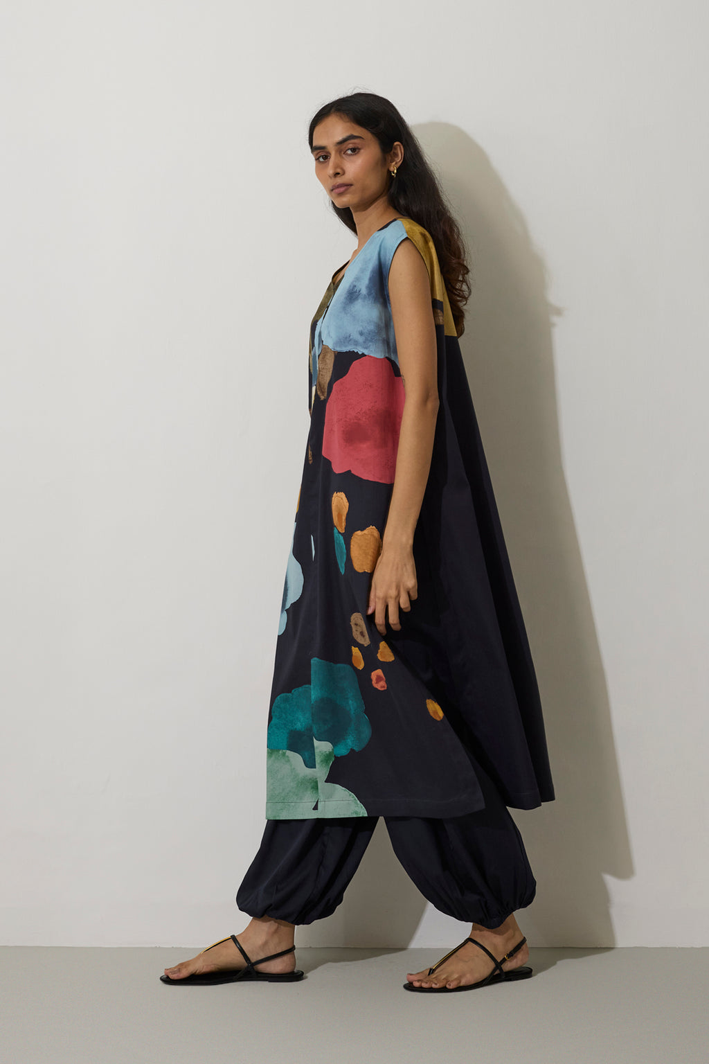 Poppies A-Line Kurta - Night