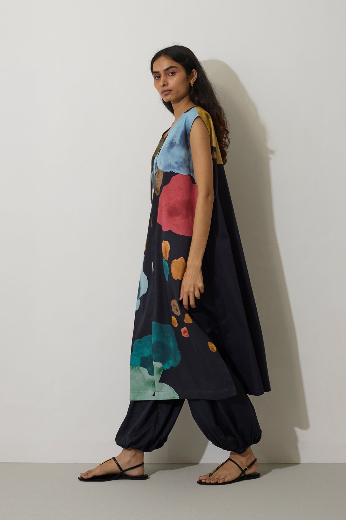 Poppies A-Line Kurta - Night