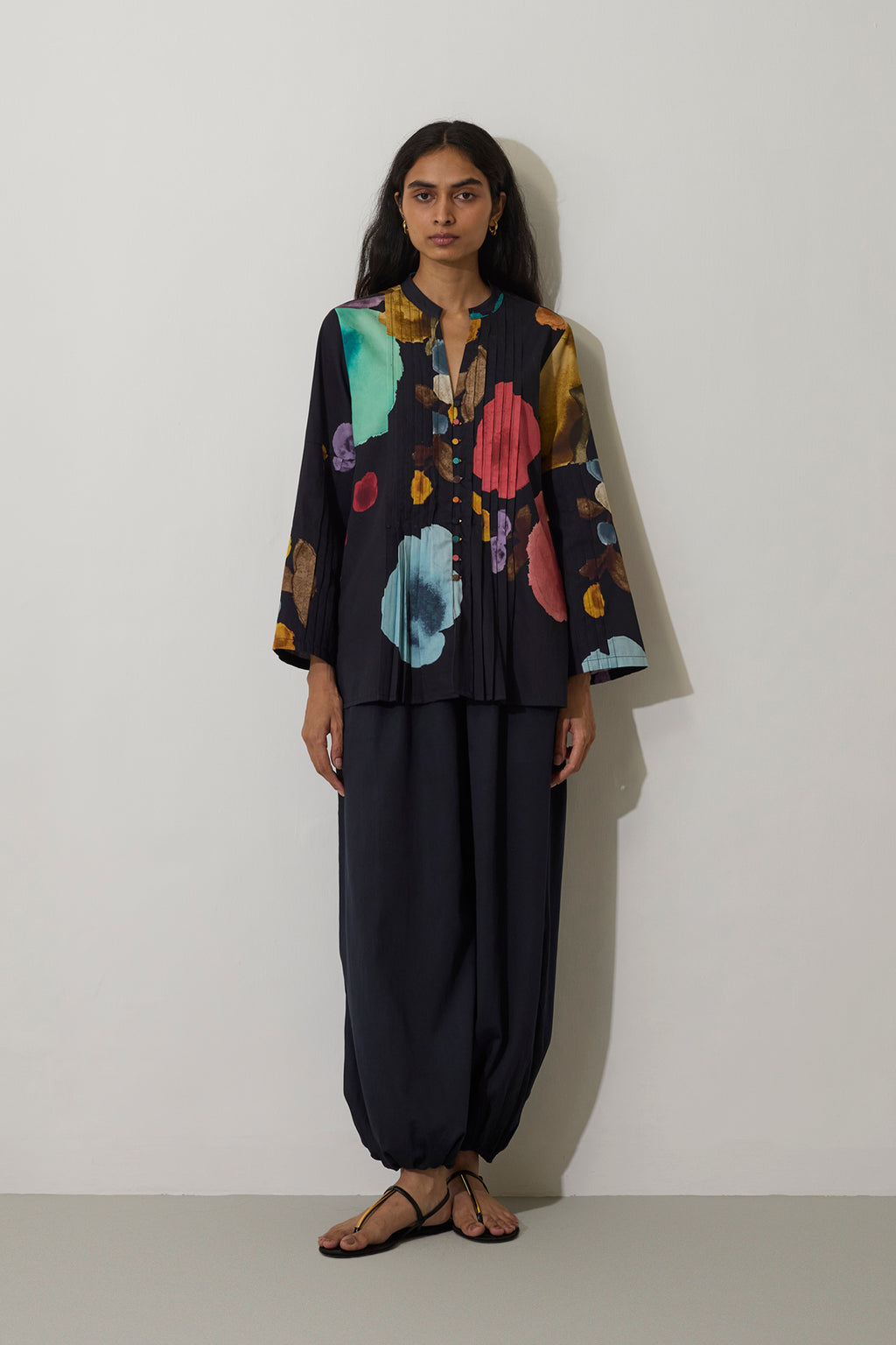 Poppies Pintuck Top - Night