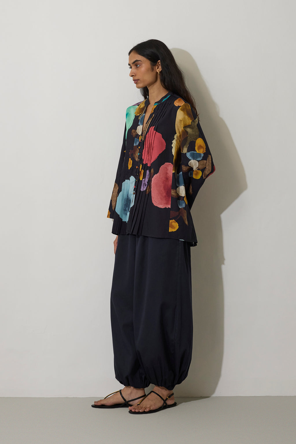 Poppies Pintuck Top - Night