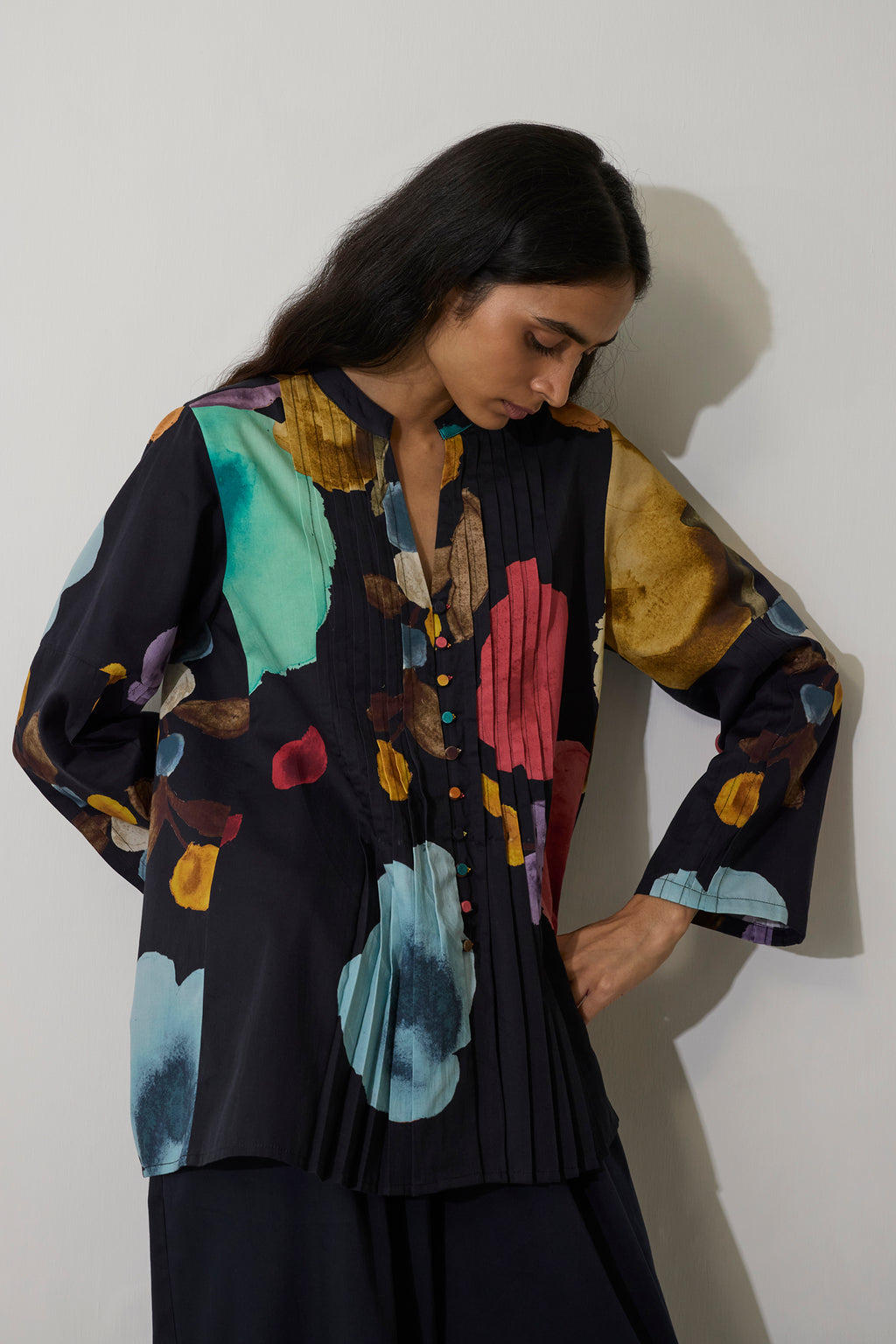 Poppies Pintuck Top - Night