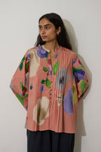 Poppies Pintuck Top - Peach