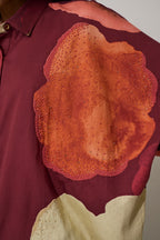 Poppies Oversized Embroidered Shirt - Mulberry