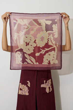 Marigold Stripe Square Scarf - Pink