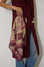 Marigold Stripe Square Scarf - Pink