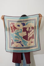 Marigold Stripe Square Scarf - Blue