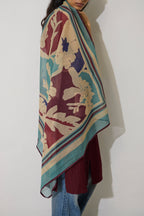 Marigold Stripe Square Scarf - Blue