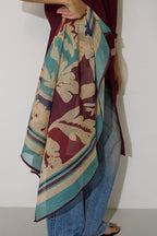 Marigold Stripe Square Scarf - Blue