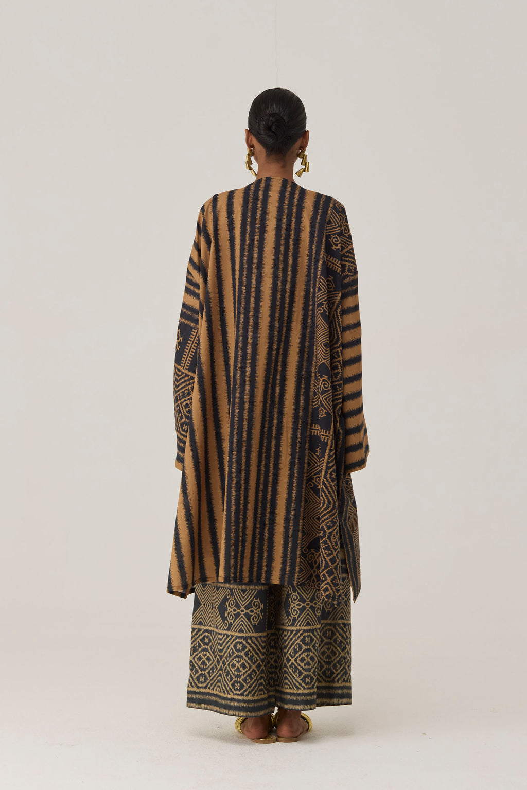 Gilded Geometric Kimono Co-ord Set