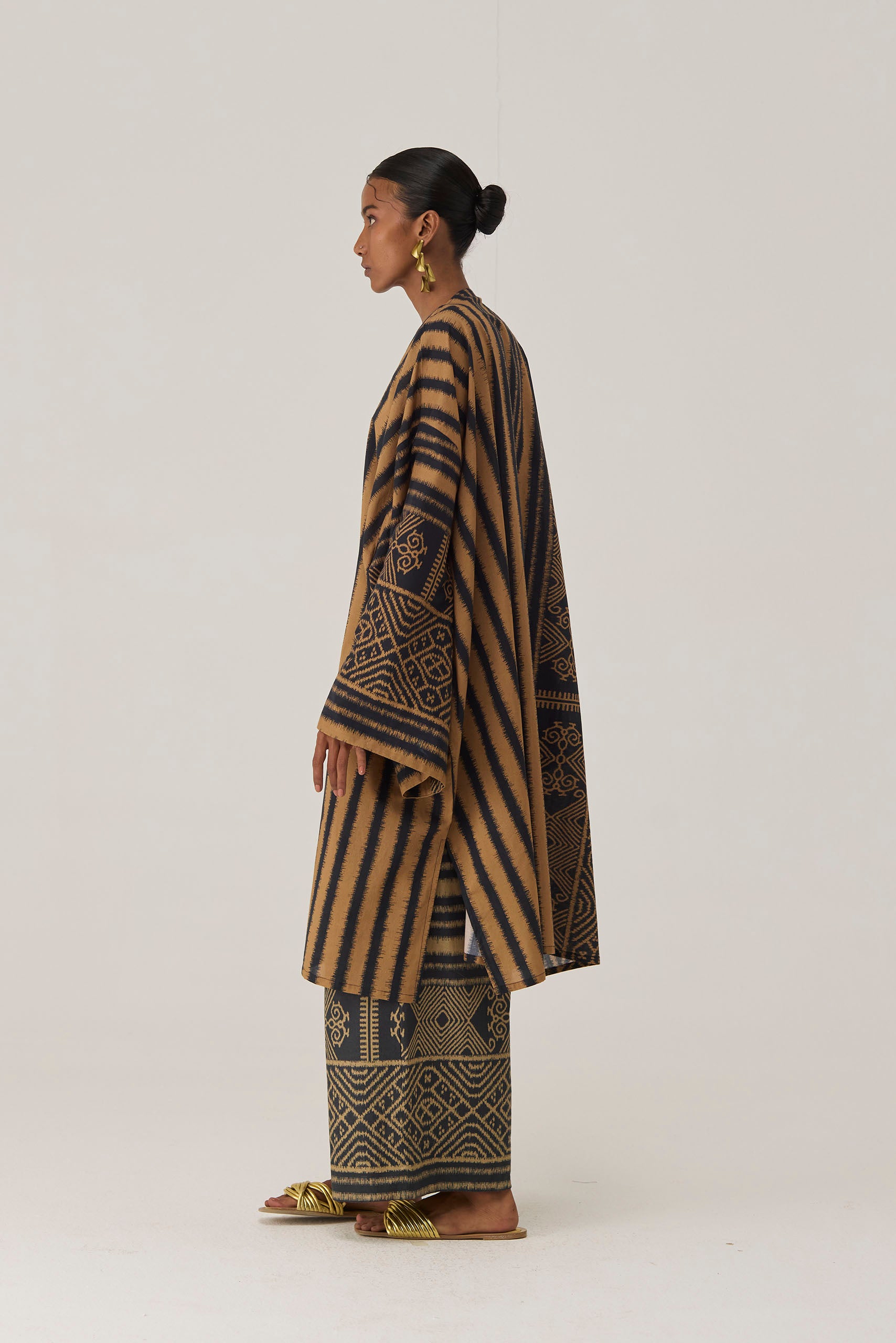 Gilded Geometric Kimono Co-ord Set