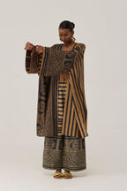 Gilded Geometric Kimono Co-ord Set