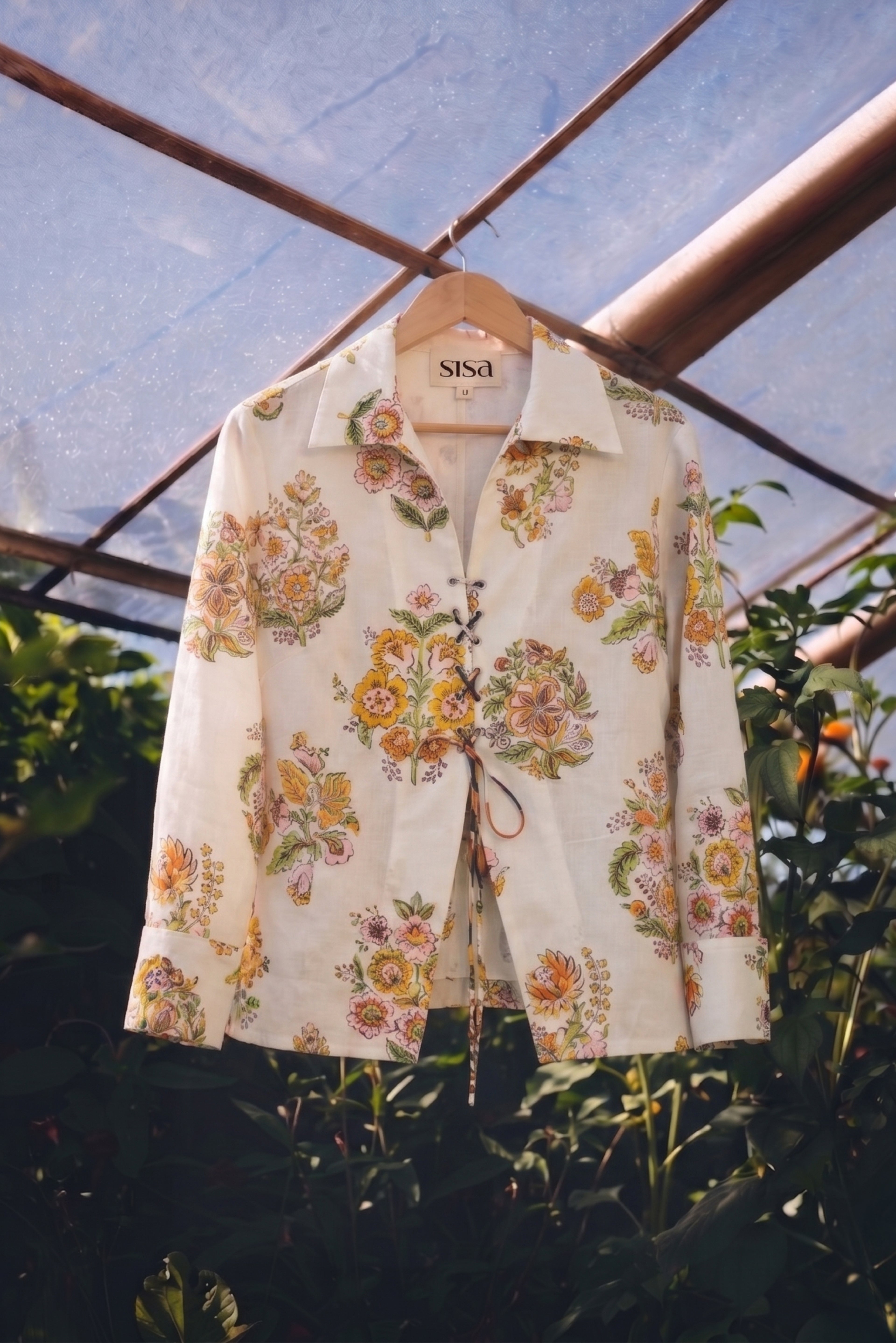 Off-White Botanical Bliss Grommet Top