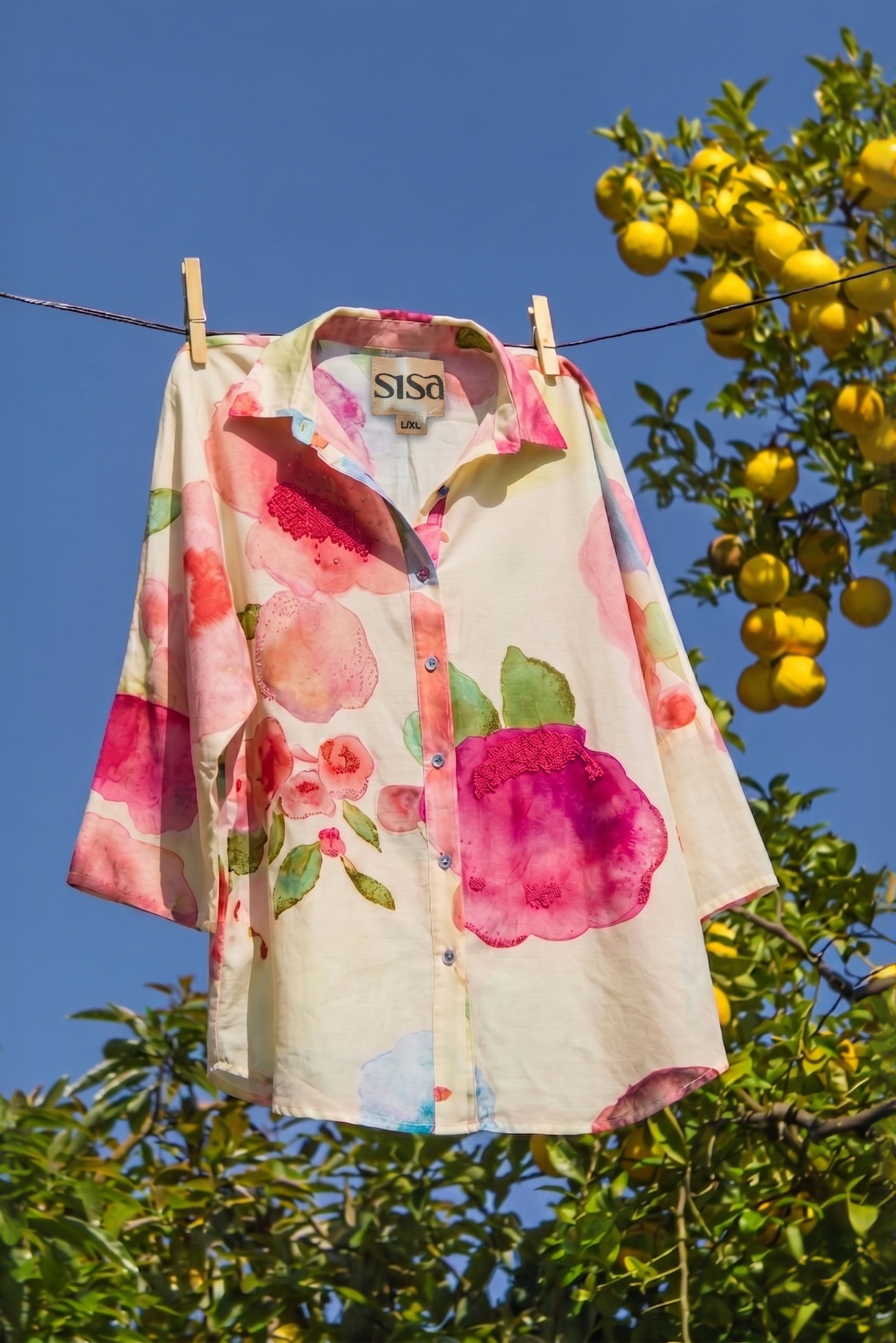 Californian Poppies Embroidered Shirt