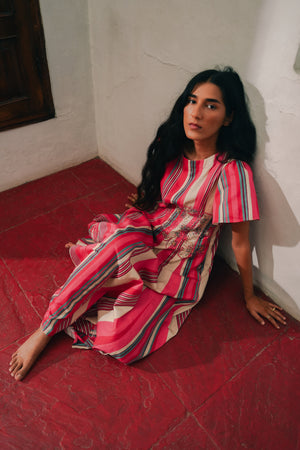 Stripe Panelled Drift Dress