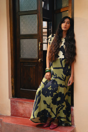 Marigold Two-Tone Dress - Charcoal