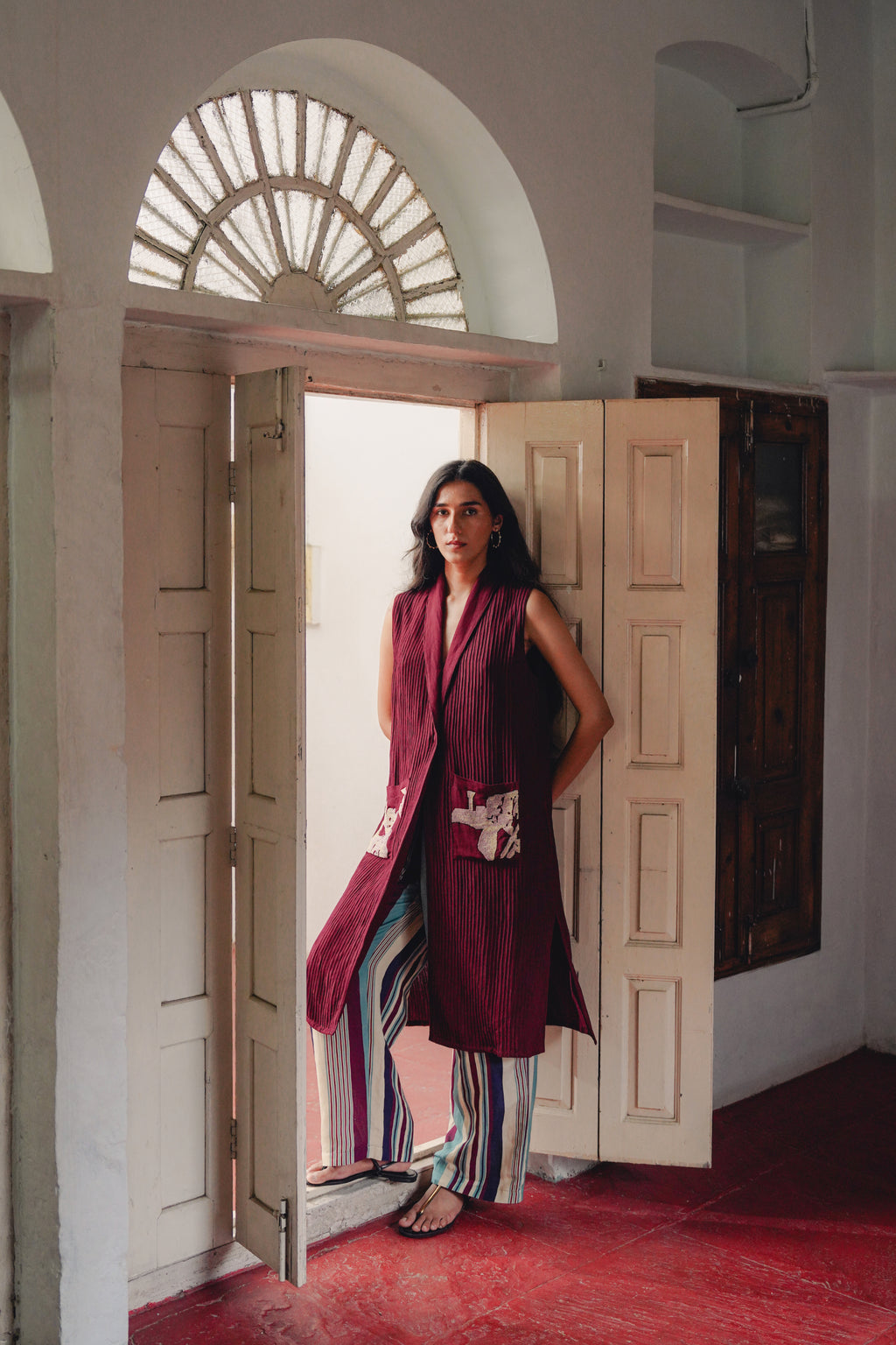Pintuck Linen Duster Set