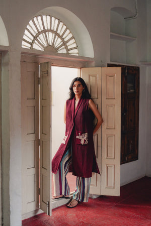 Pintuck Linen Duster Set