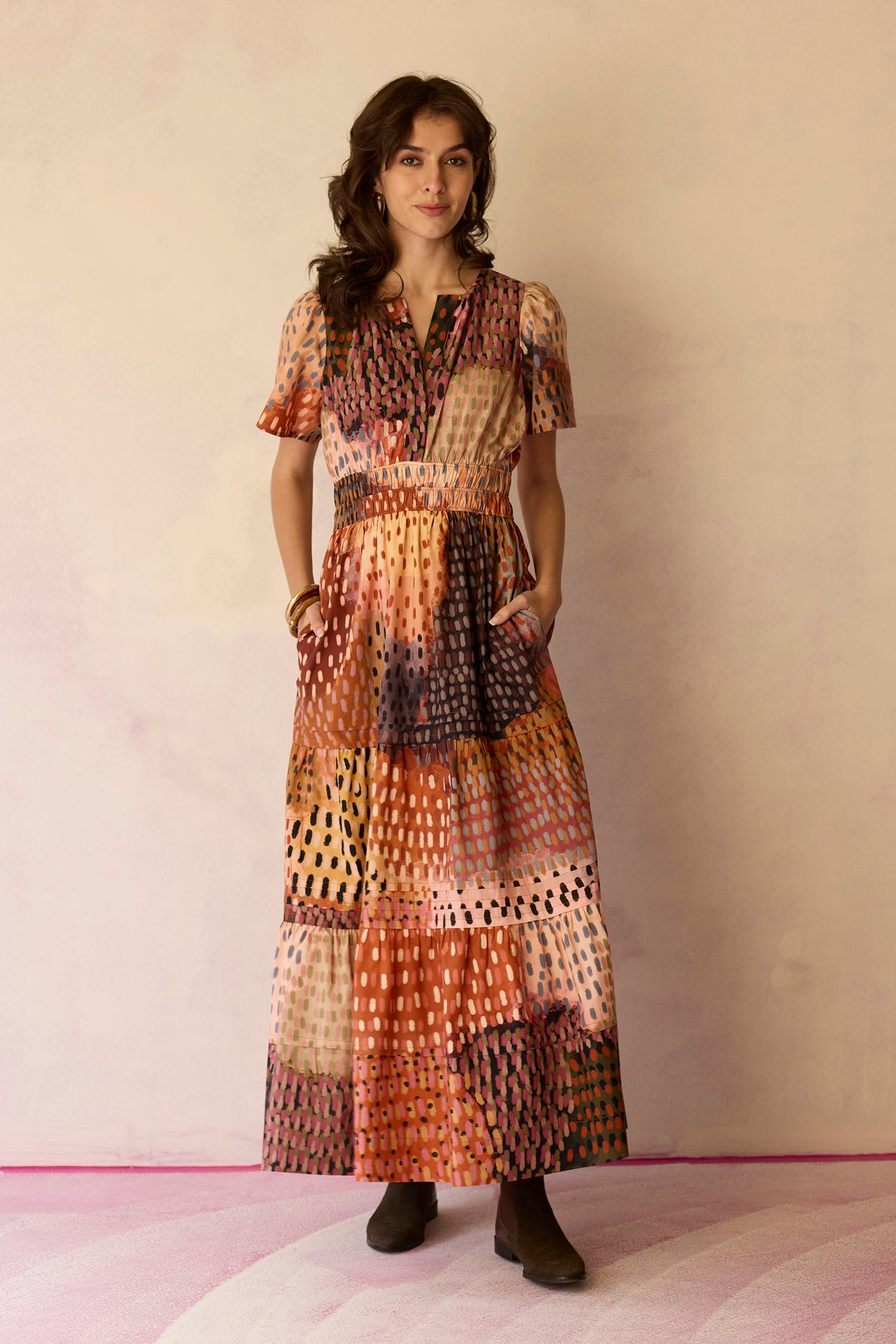 Ember Multi-tonal Tiered Maxi Dress