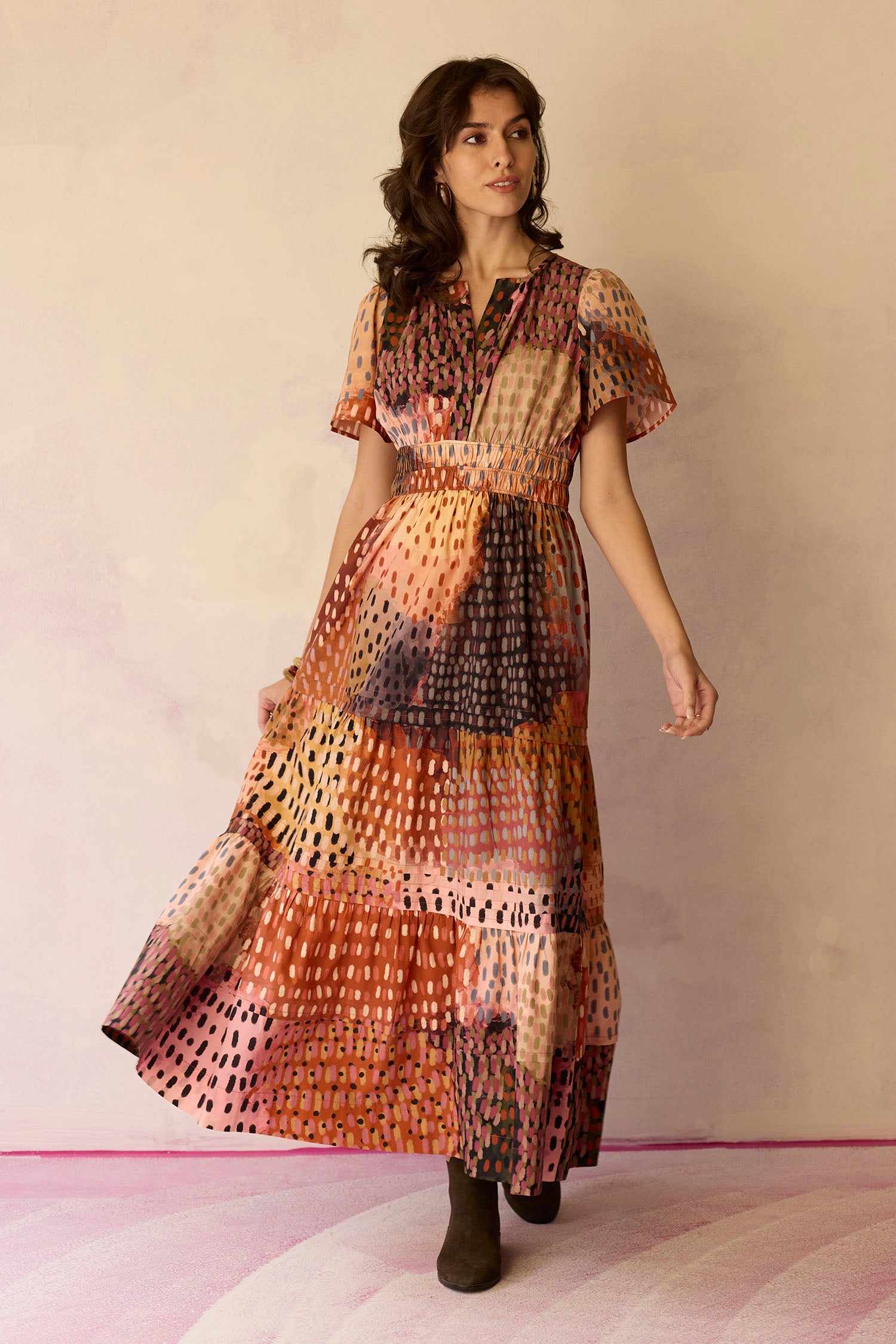 Ember Multi-tonal Tiered Maxi Dress