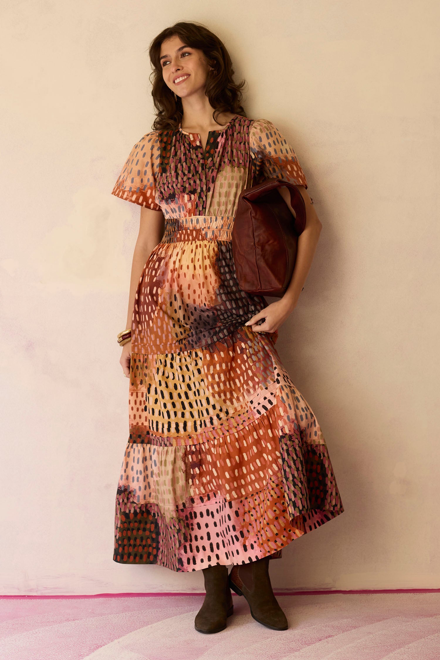 Ember Multi-tonal Tiered Maxi Dress