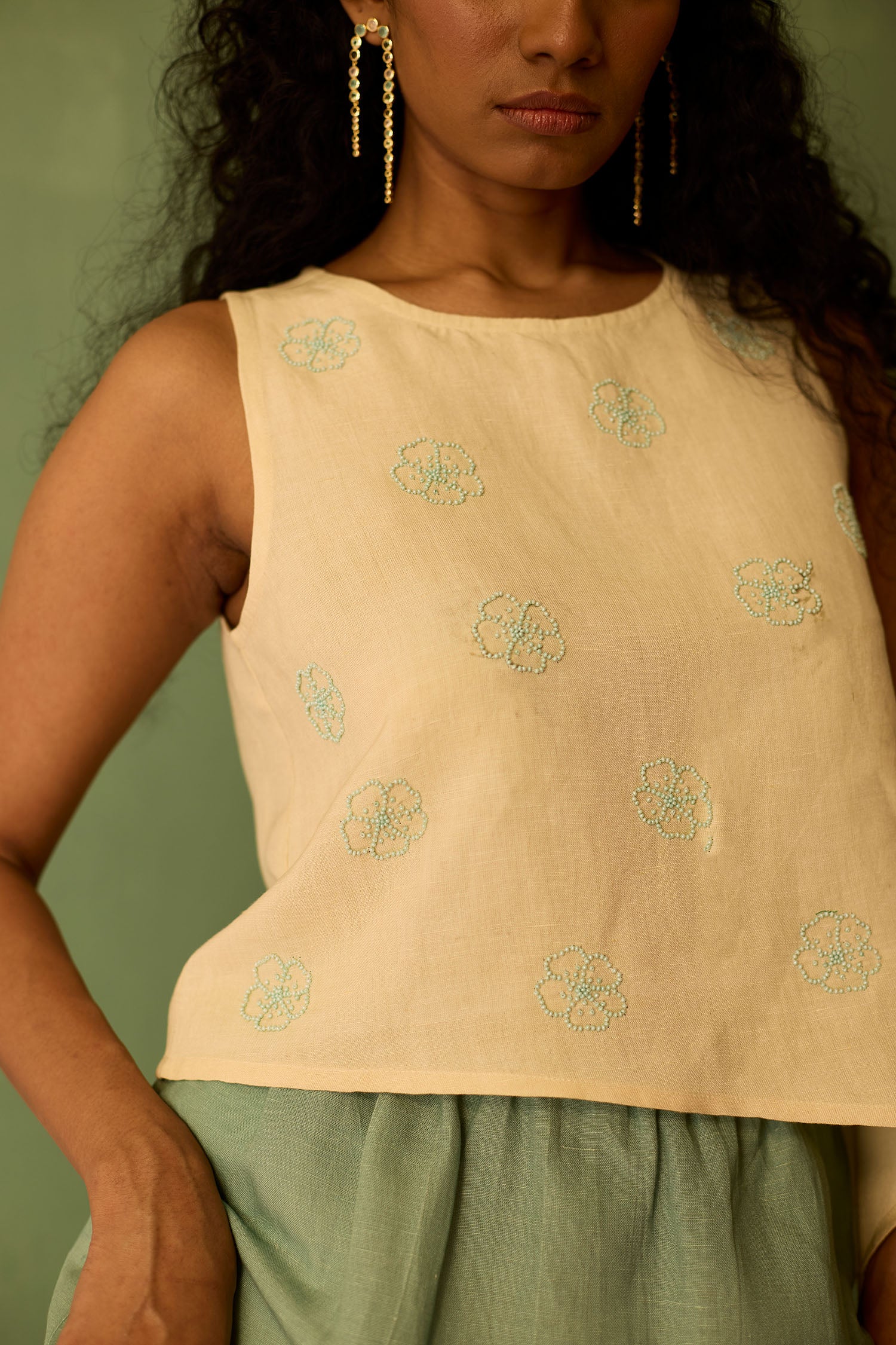 Hibiscus Anaar Asymmetrical Hem Co-ord Set