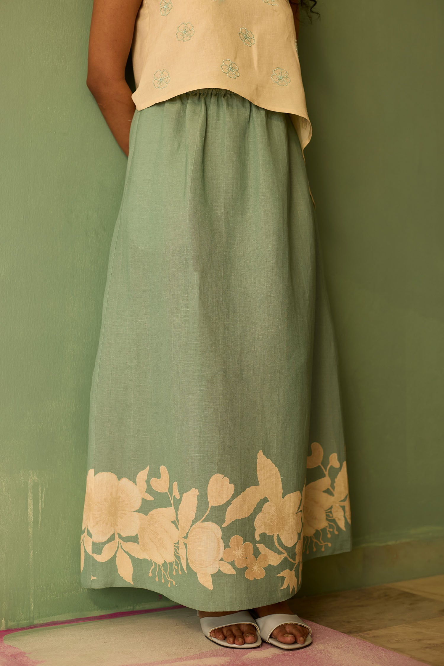 Hibiscus Anaar Asymmetrical Hem Co-ord Set