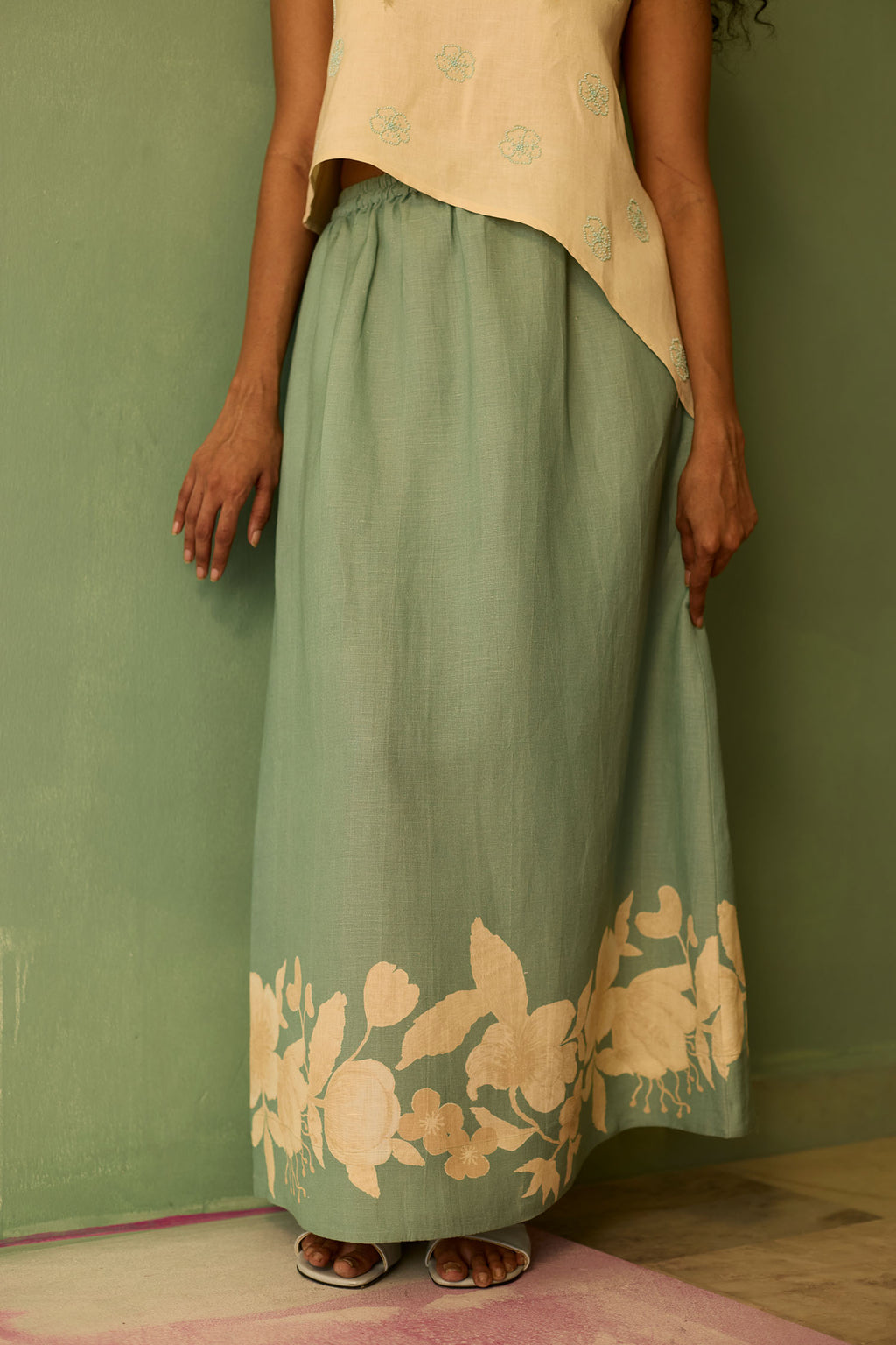 Hibiscus Anaar Asymmetrical Hem Co-ord Set