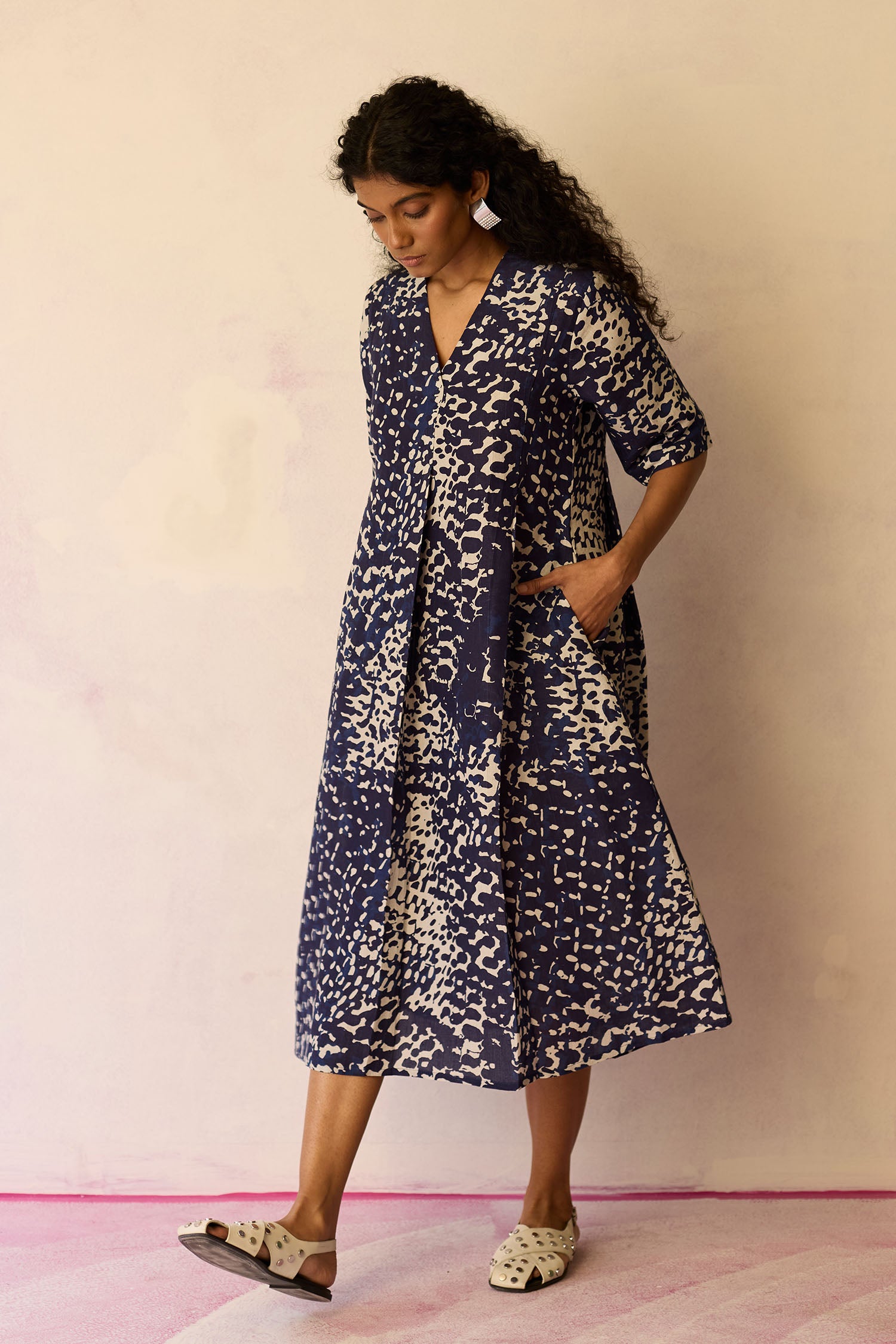 Abstract Dapple Midi Dress