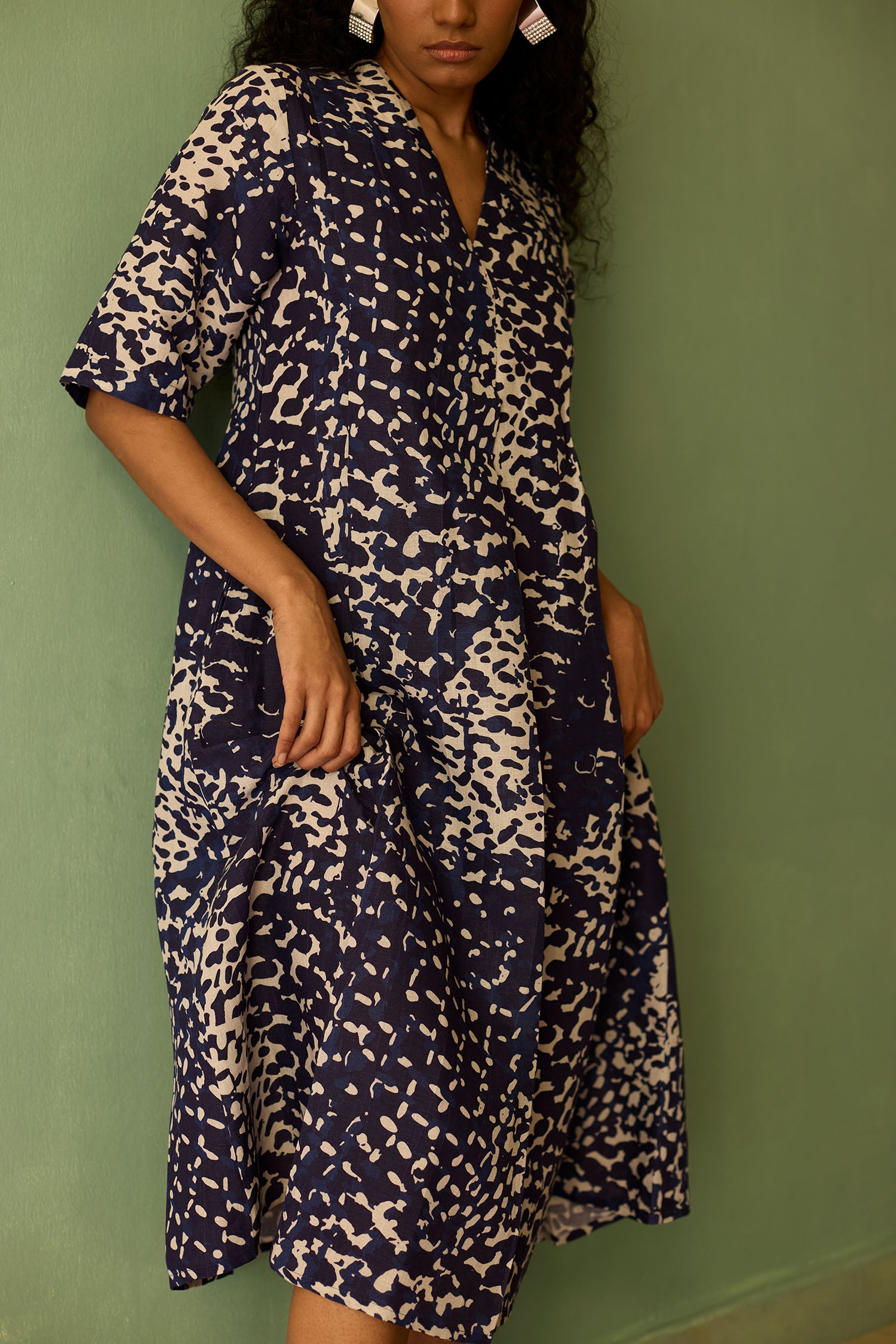 Abstract Dapple Midi Dress