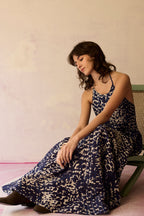 Dapple Halter Neck Sleeveless Maxi Dress