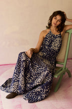Dapple Halter Neck Sleeveless Maxi Dress