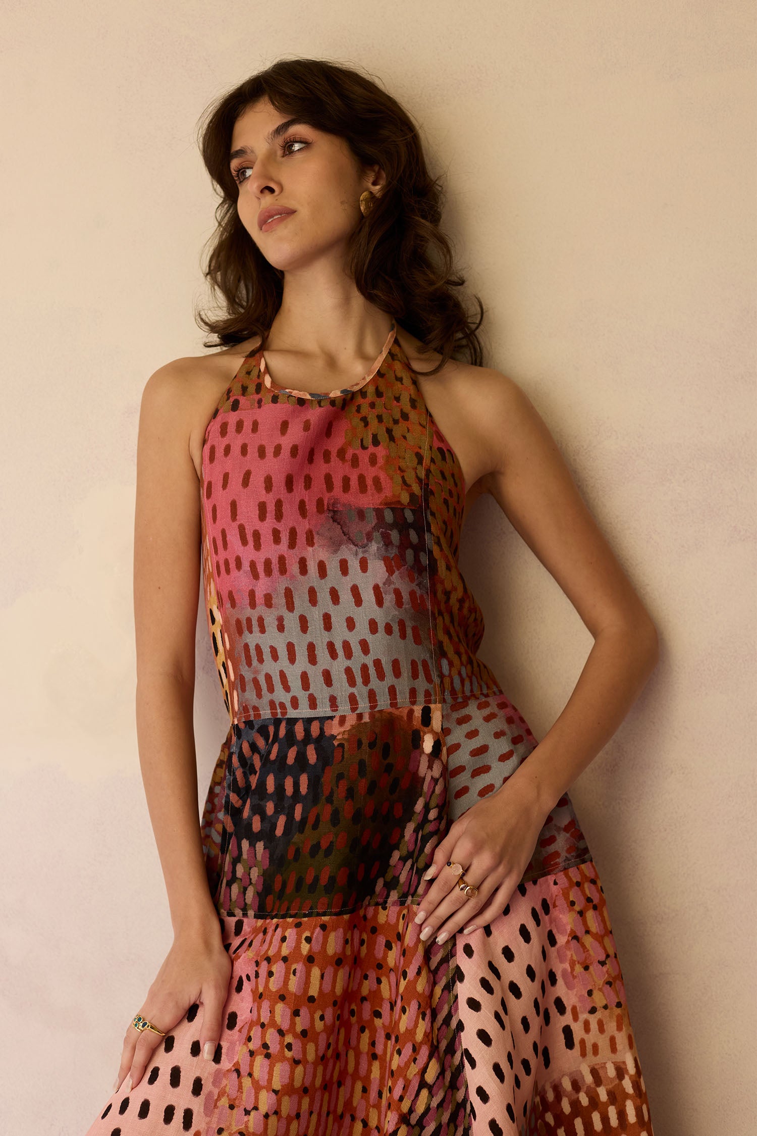 Ember Halter Neck Sleeveless Maxi Dress