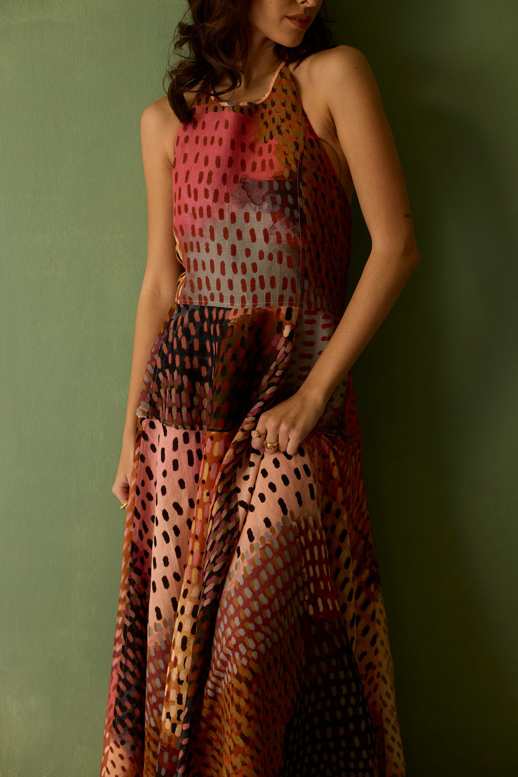 Ember Halter Neck Sleeveless Maxi Dress