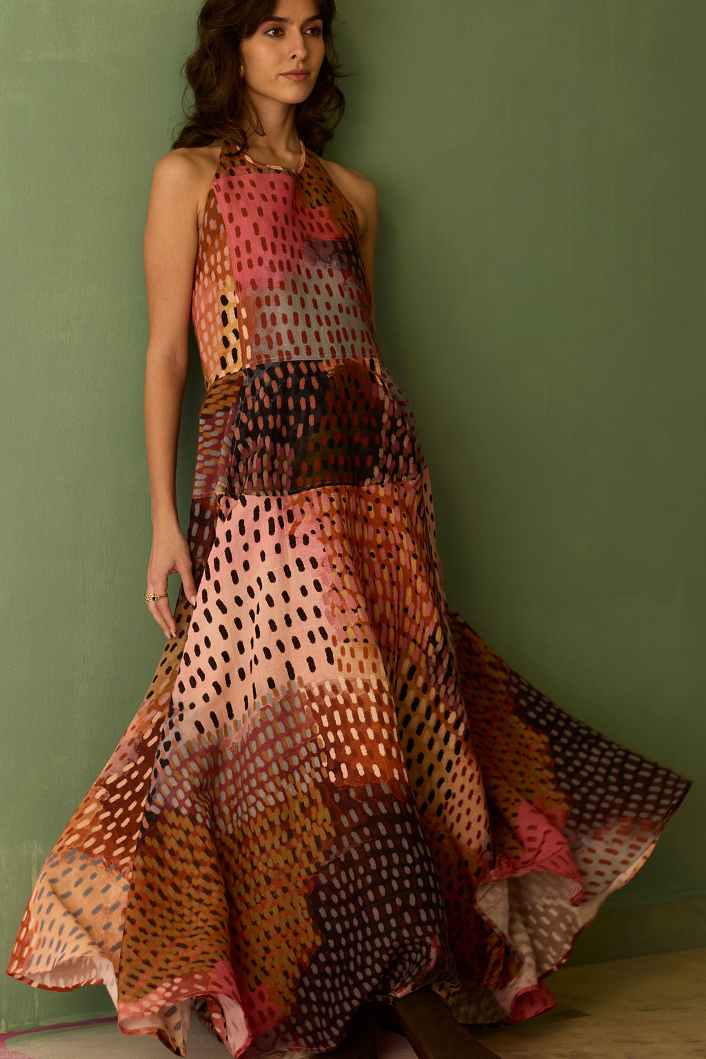 Ember Halter Neck Sleeveless Maxi Dress