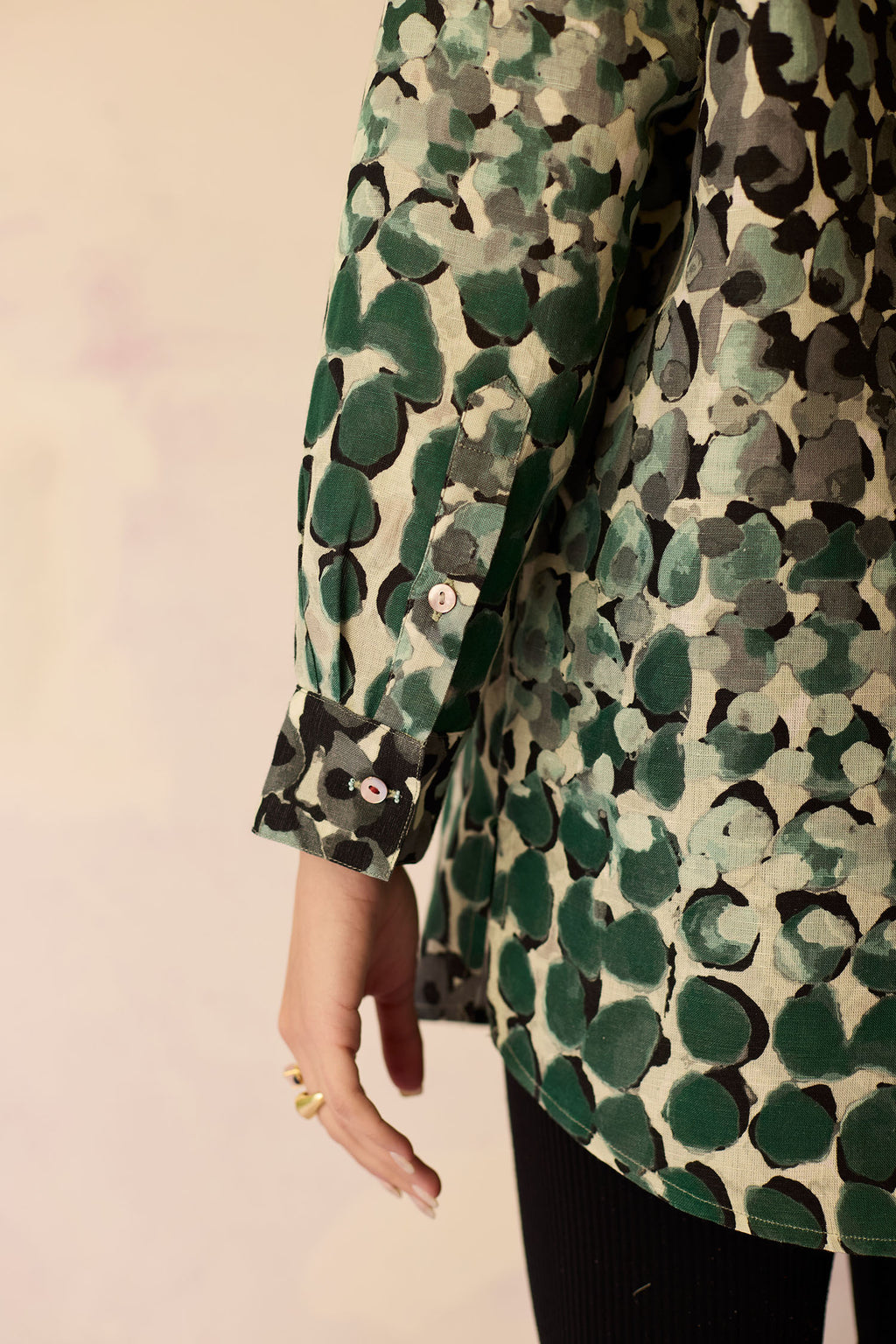 Abstract Moss Watercolour Shirt