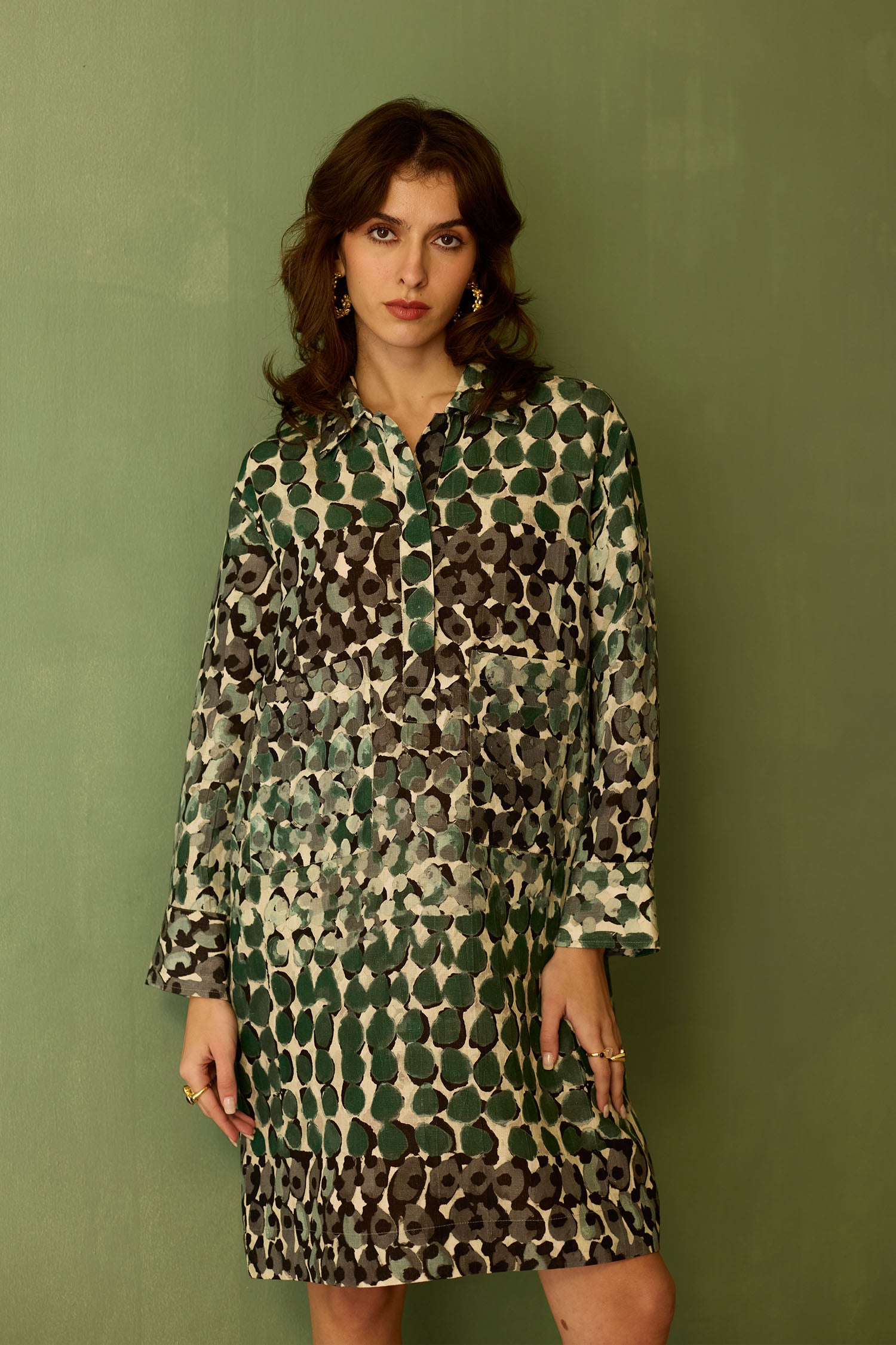 Moss Abstract Relaxed Dress