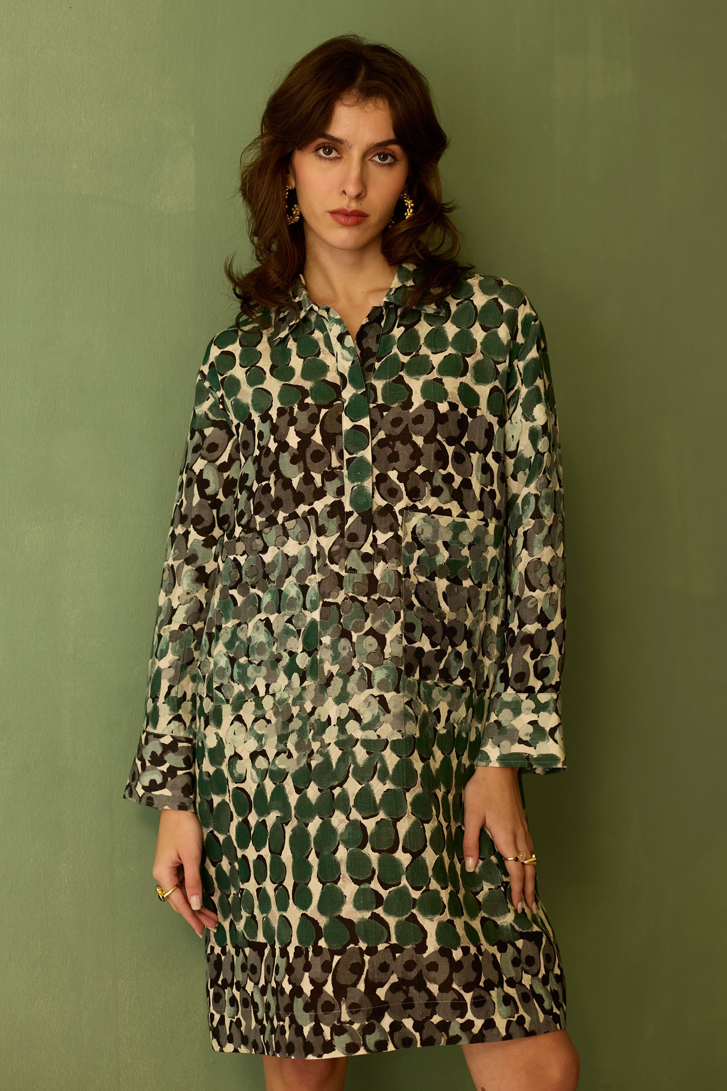 Moss Abstract Relaxed Dress