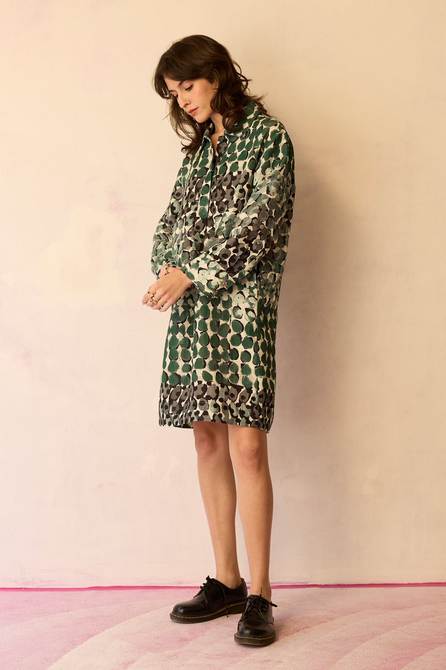Moss Abstract Relaxed Dress