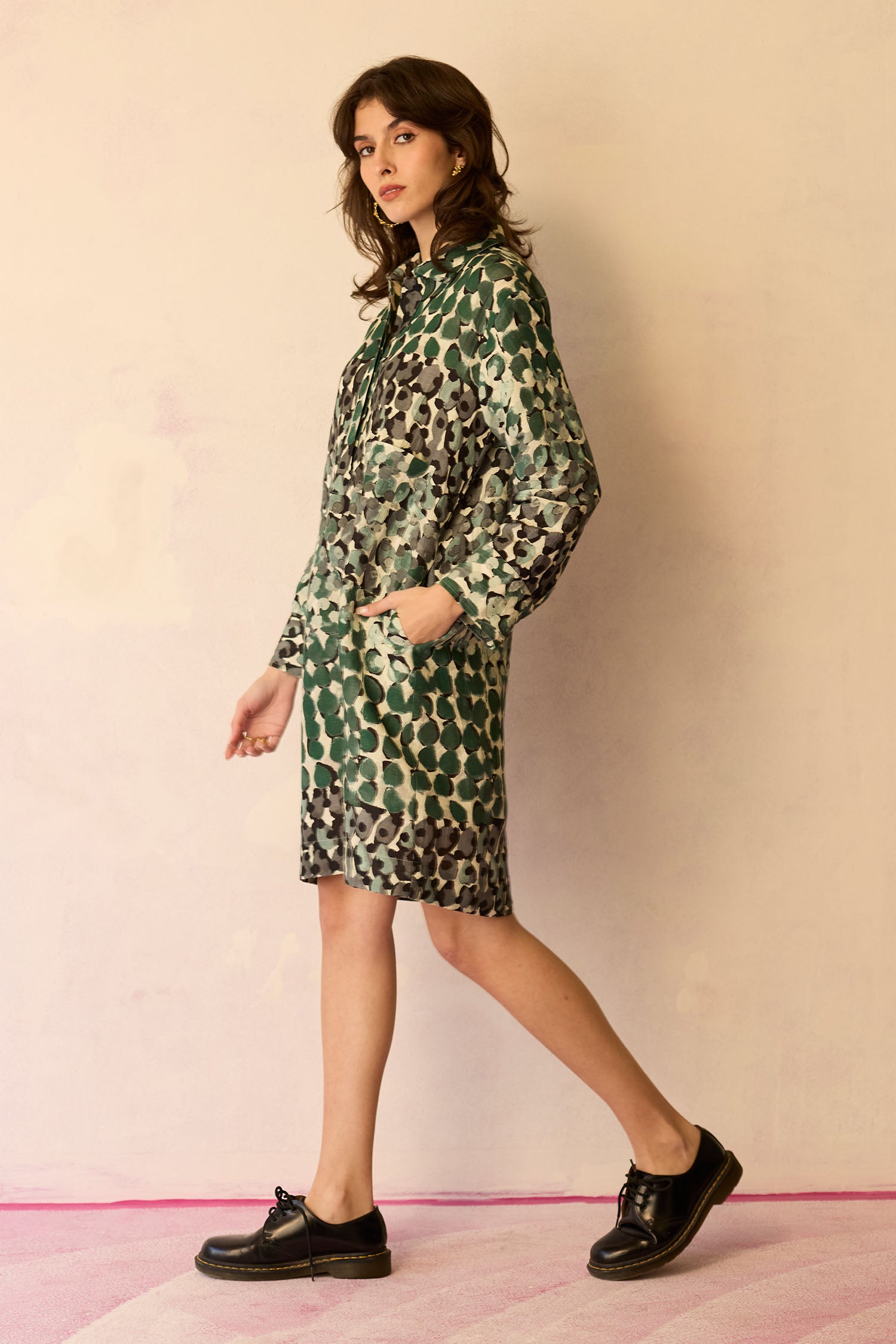 Moss Abstract Relaxed Dress