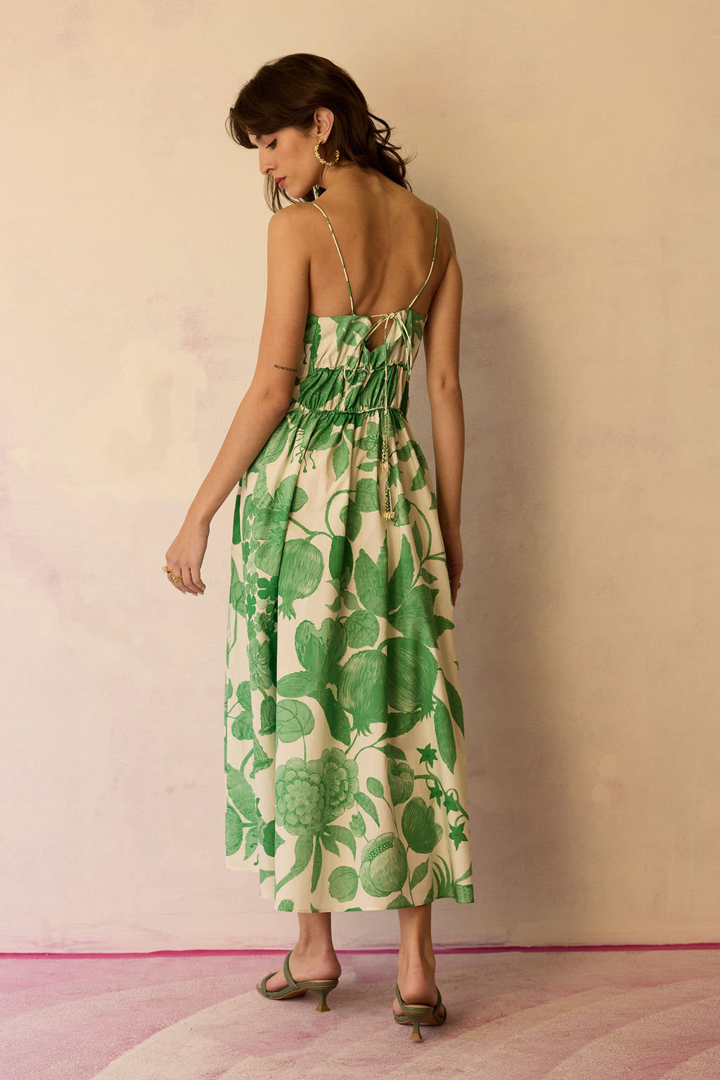 Hibiscus Anaar Smocked Bodice Maxi Dress - Fern