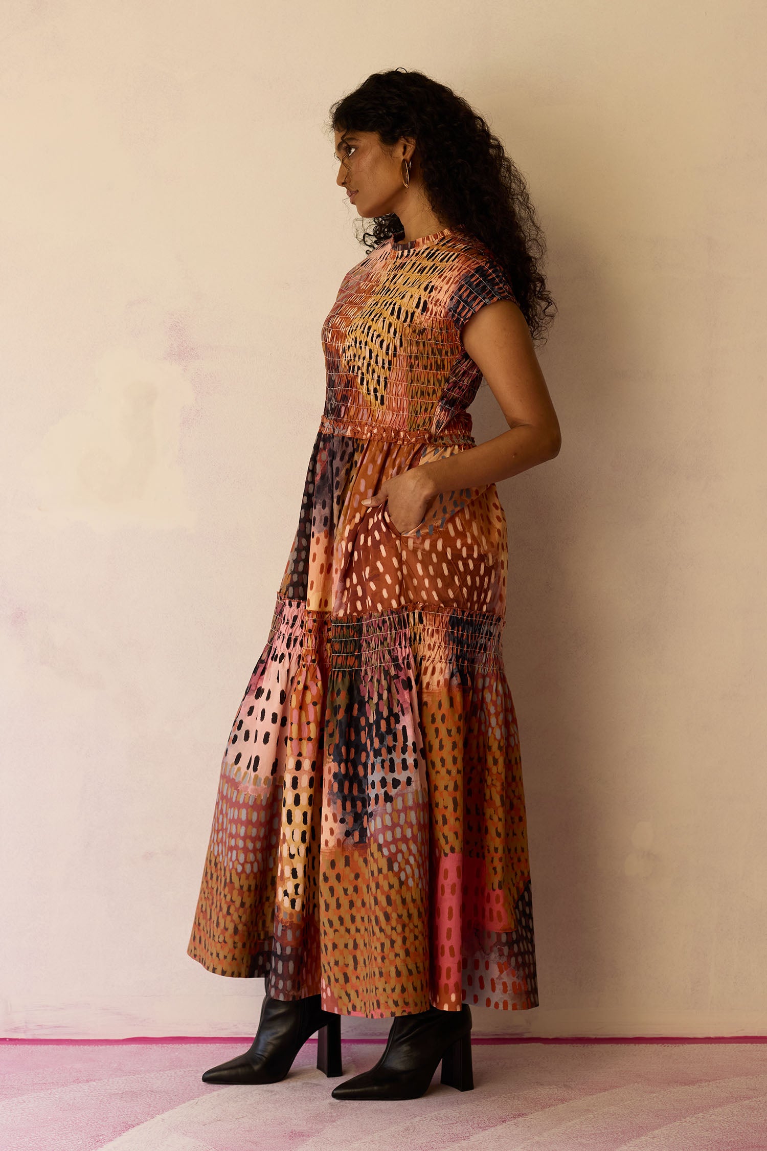 Ember Hand-Painted Tiered Maxi Dress