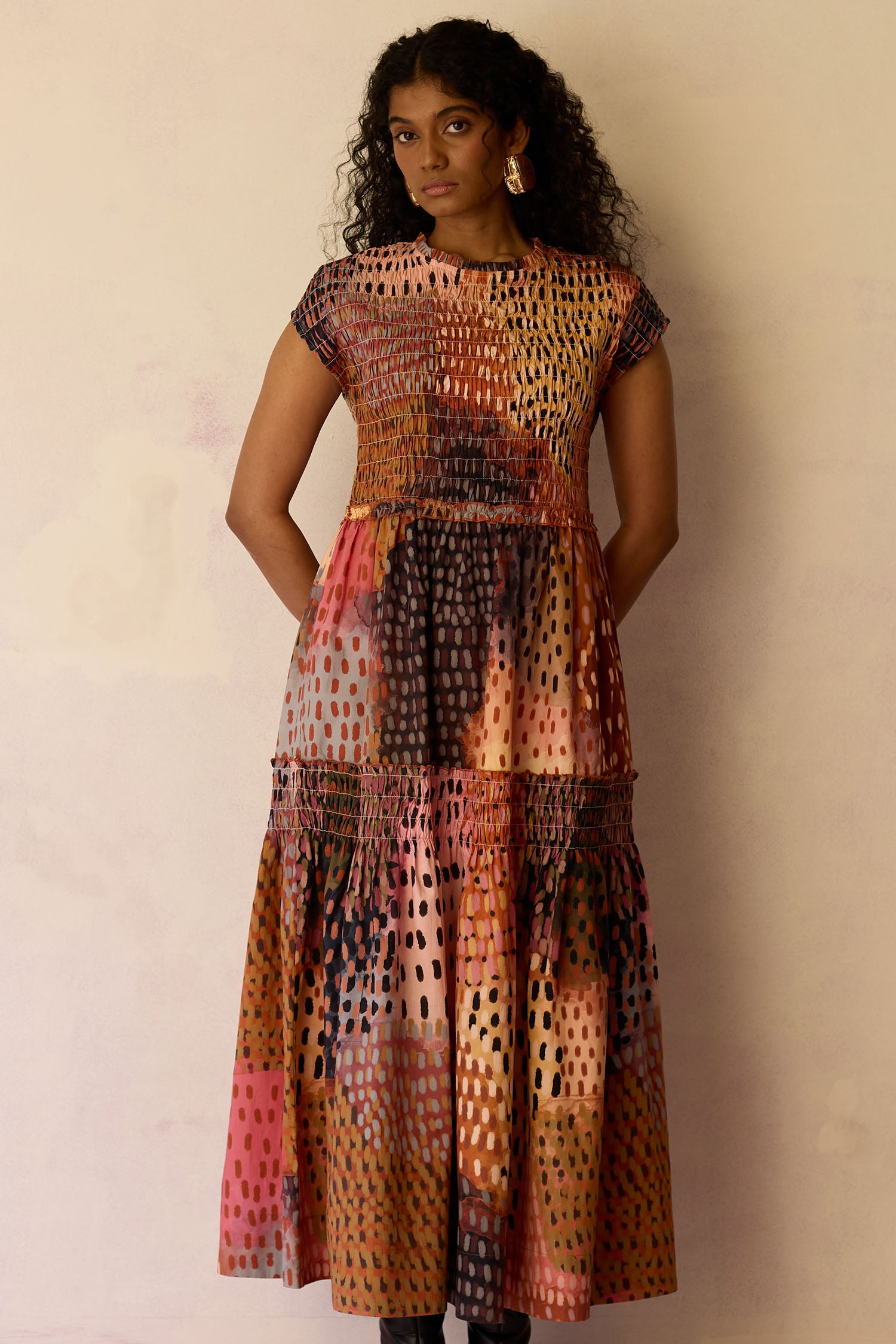 Ember Hand-Painted Tiered Maxi Dress