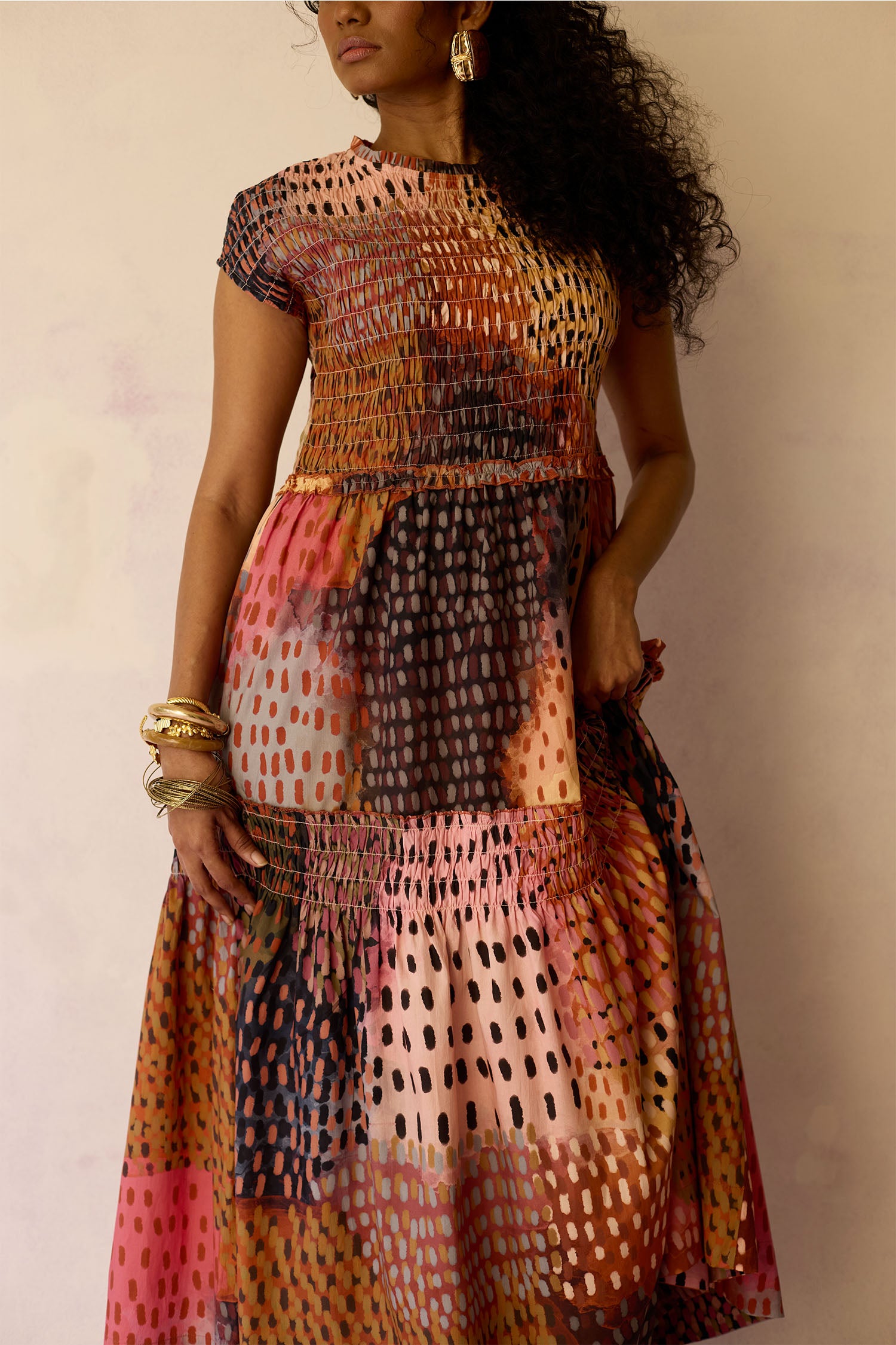 Ember Hand-Painted Tiered Maxi Dress