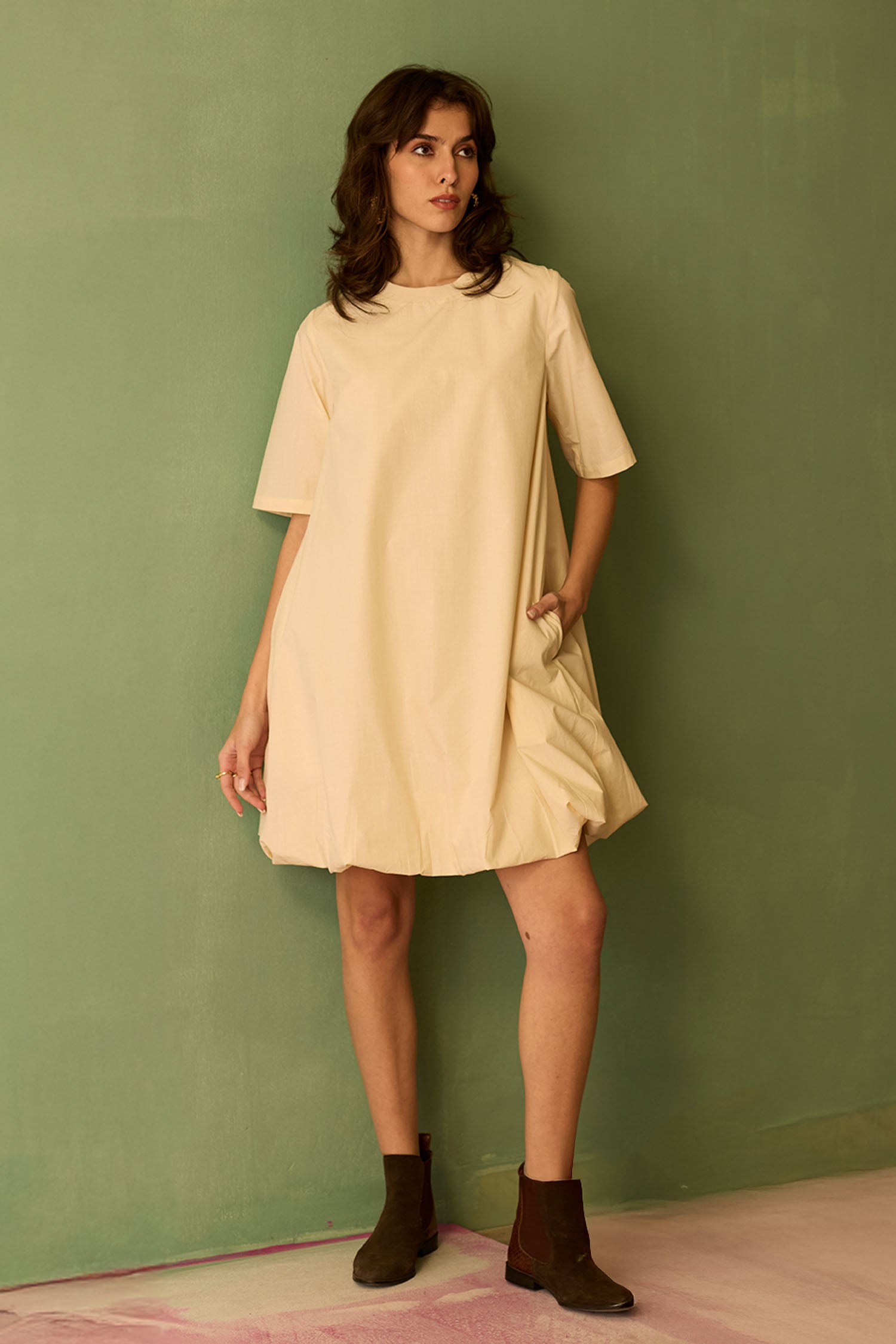 Ivory Bubble Mini Dress