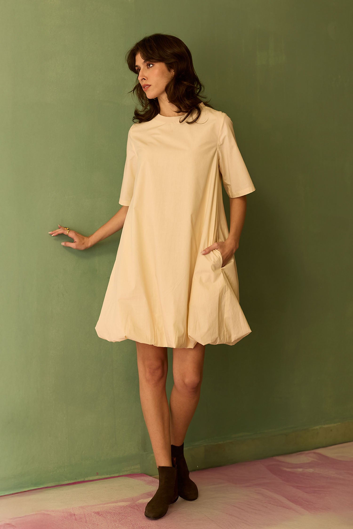 Ivory Bubble Mini Dress