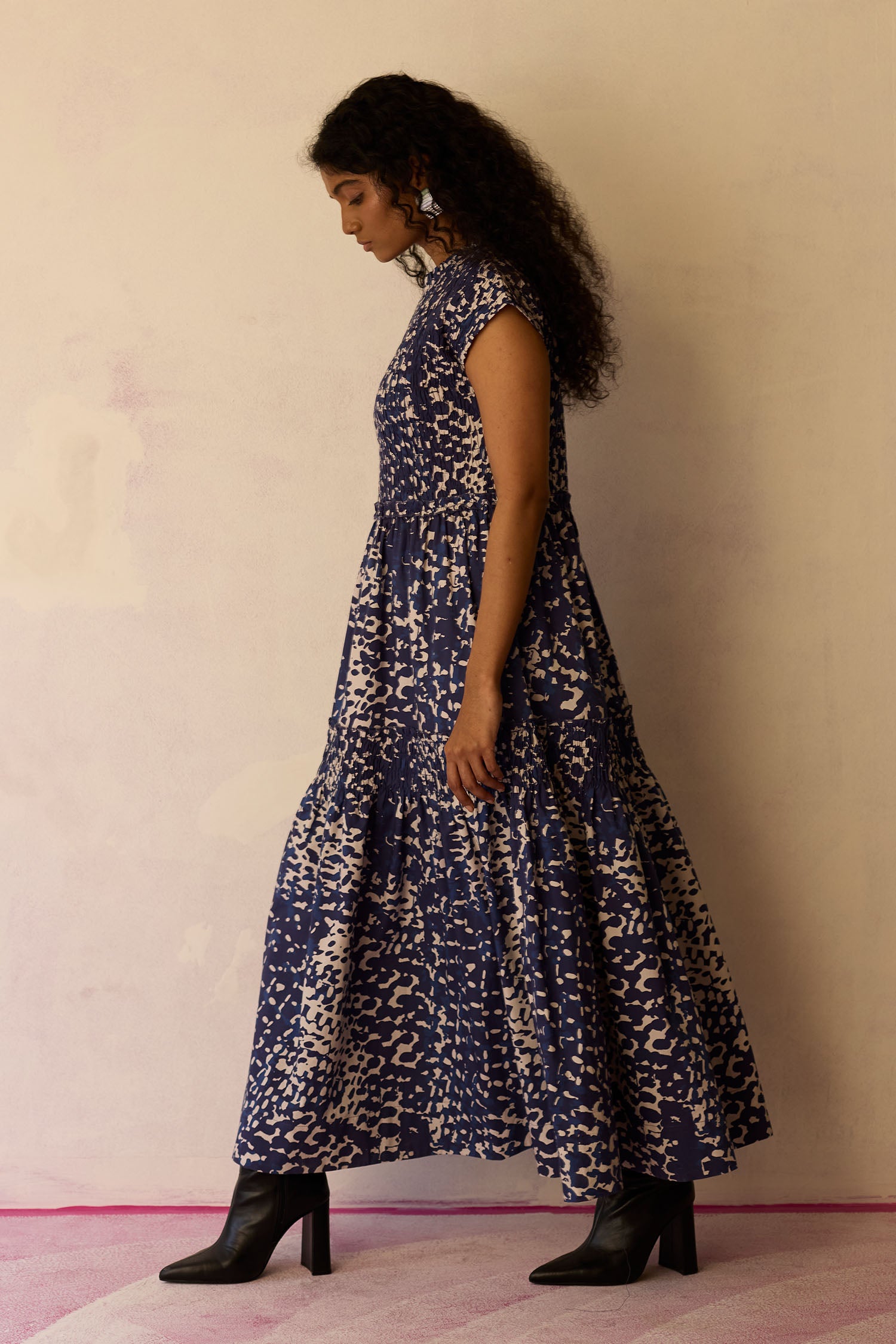 Dapple Hand-Painted Tiered Maxi Dress