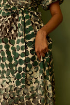 Moss Cinched-Waist Maxi Dress