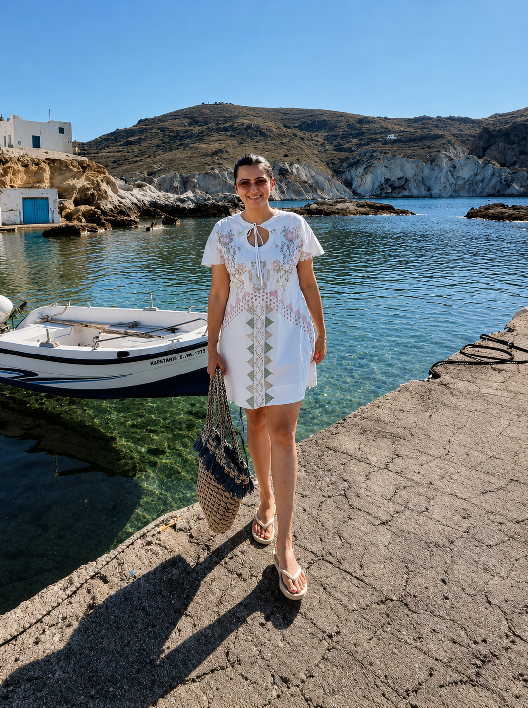 Ivory Floral Ikat Mini Dress