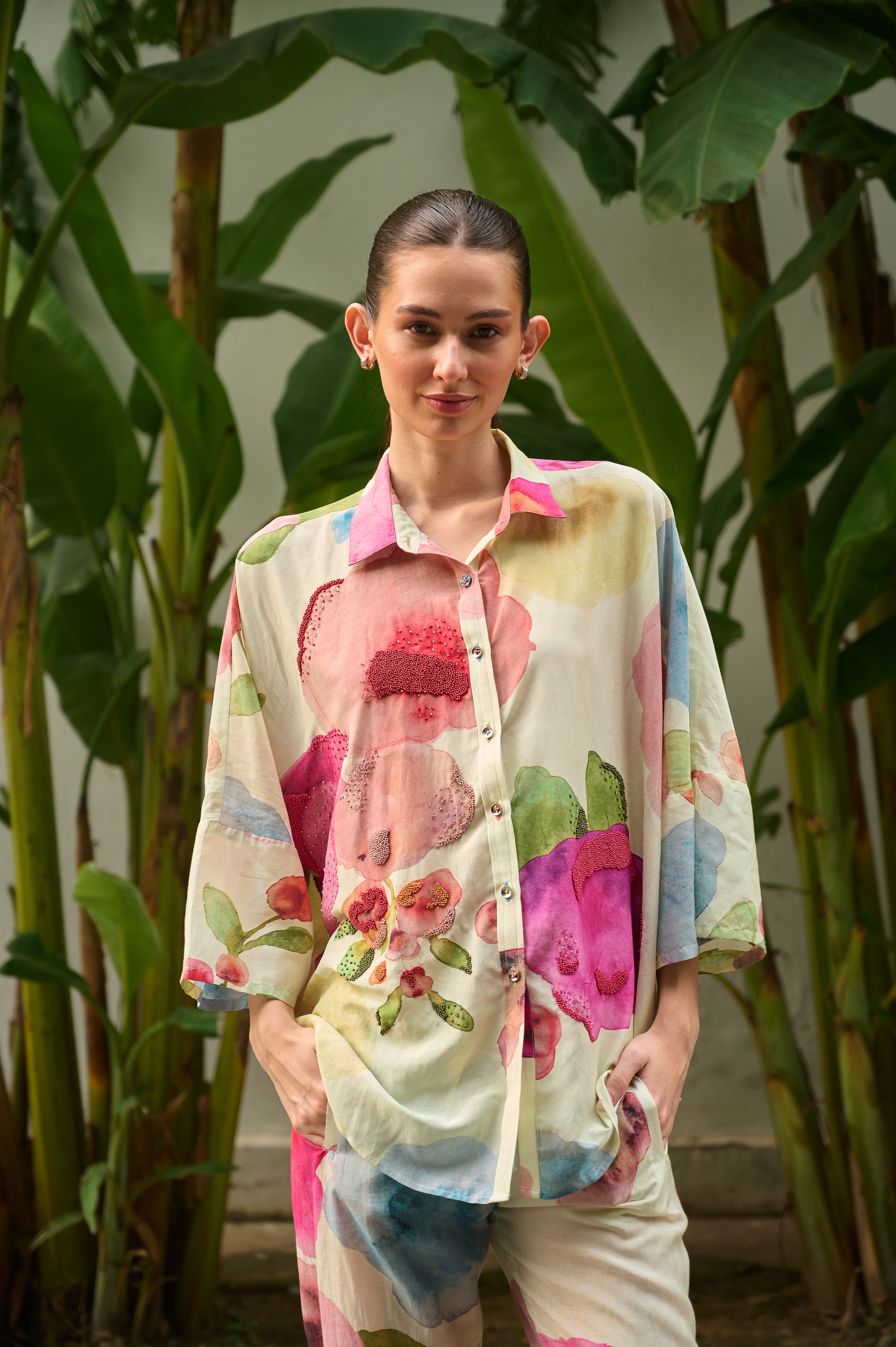 Californian Poppies Embroidered Shirt